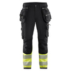 Blaklader 1993 Hi-Vis 4-Way Stretch Holster Pocket Work Trousers Black Hi-vis yellow
