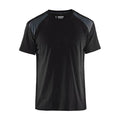Blaklader 3379 Cotton Two Tone Crew Neck Work T-Shirt Black Dark grey