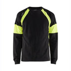 Blaklader 3520 Long Sleeved T-Shirt with Hi-Vis Panels Black Hi-vis yellow
