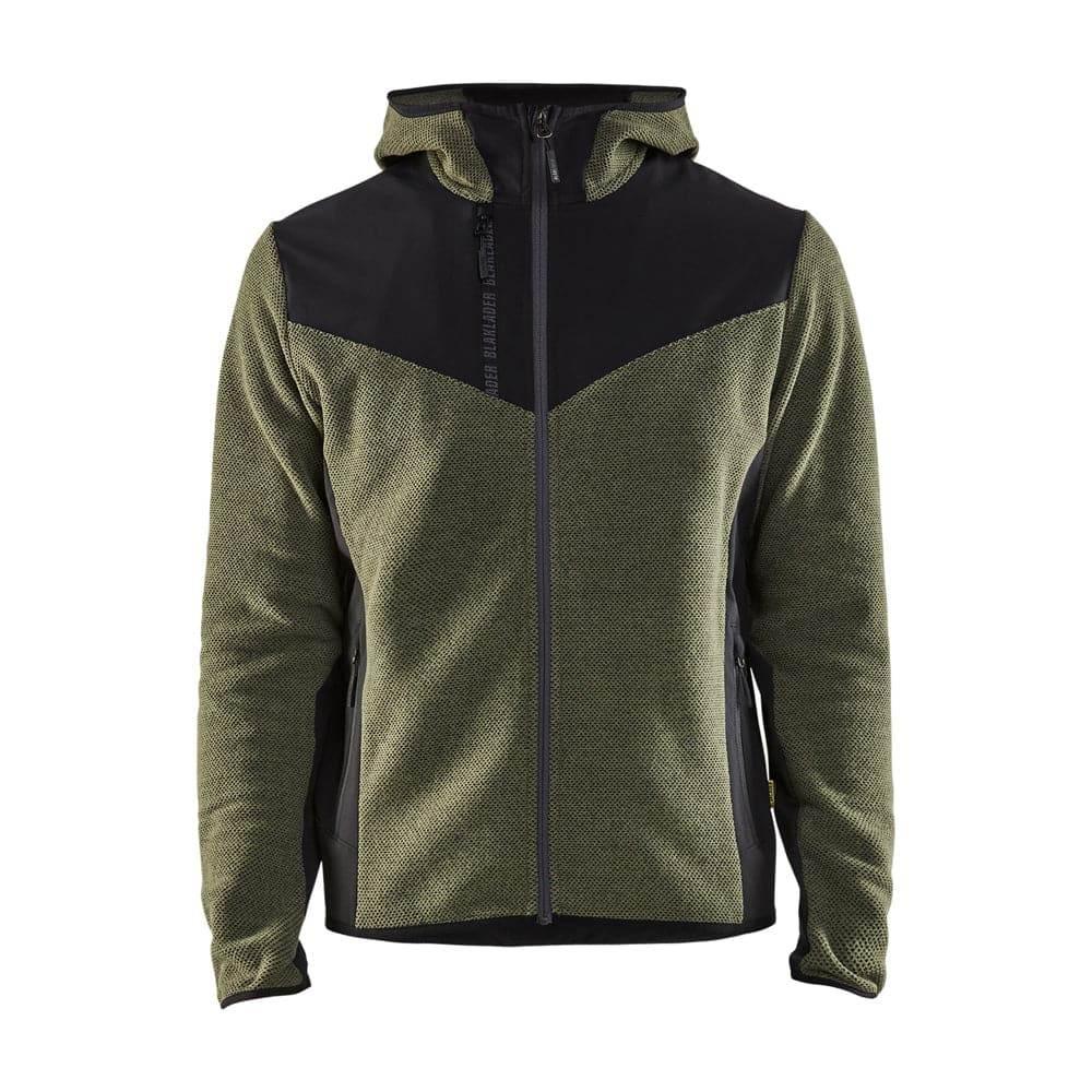 Blaklader 5940 Knitted Part Softshell Hooded Work Jacket Autumn green Black