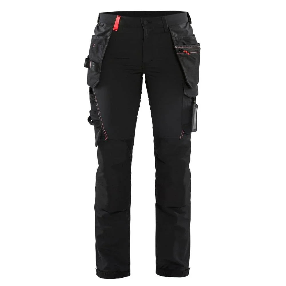 Blaklader 7192 Women's 4-Way Stretch Holster Pocket Work Trouser Black Red