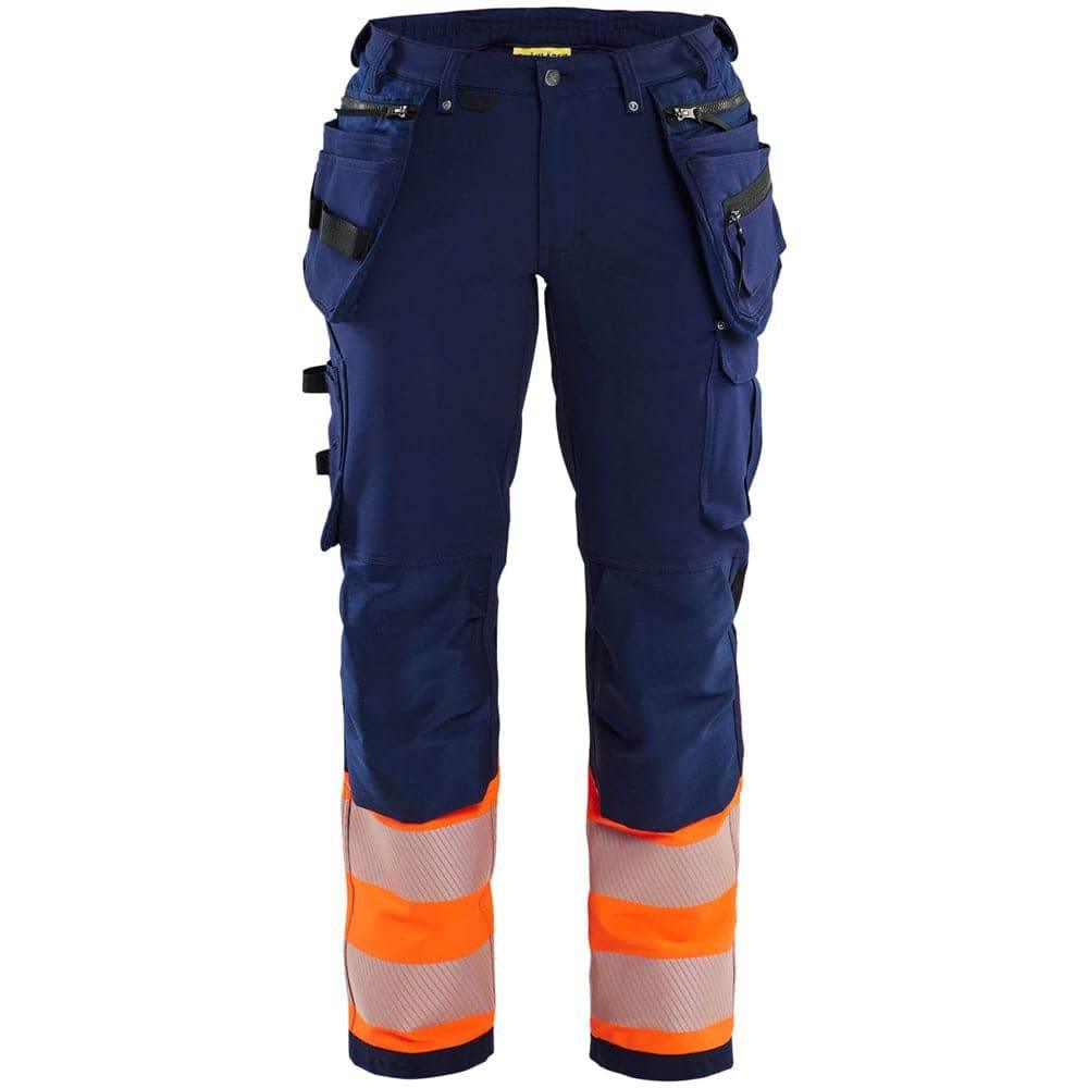 Blaklader 7193 Women's Hi-Vis 4-Way Stretch Holster Pocket Trousers Navy blue Orange