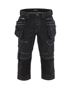 Blaklader X1900 1991 3/4 Length Stretch Knee Pad Holster Pocket Pirate Trousers Black