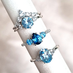 Selene Blue Topaz Ring Set in 18k Gold Vermeil