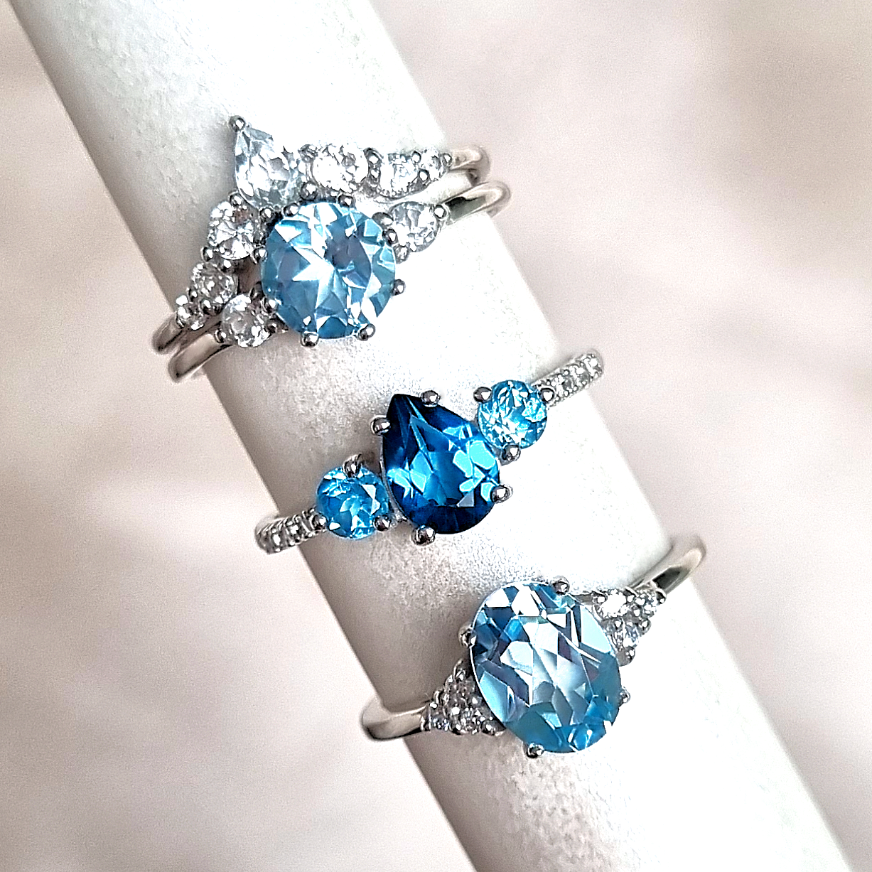Selene Blue Topaz Ring Set in 18k Gold Vermeil