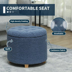 45cm Round Ottoman with Storage, Lid, Cashmere Footstool