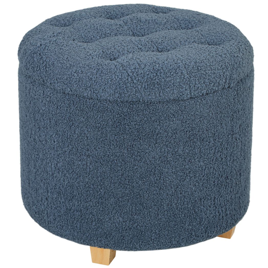 45cm Round Ottoman with Storage, Lid, Cashmere Footstool