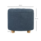 45cm Round Ottoman with Storage, Lid, Cashmere Footstool