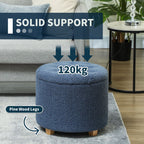 45cm Round Ottoman with Storage, Lid, Cashmere Footstool