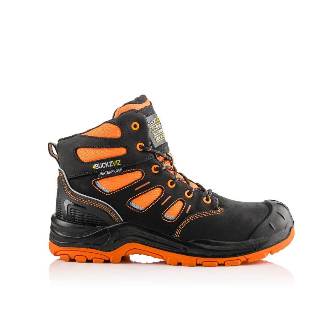 Buckler BVIZ2 High Visibility Waterproof Safety Lace Work Boot Orange Black