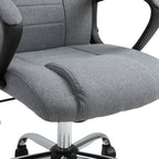 Office Chair, Computer Desk Chair, Linen Fabric Swivel Chair with Adjustable Height, Rolling Wheels for Home and Study, Grey