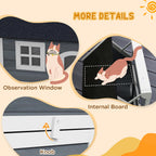 ?Outdoor Feral Cat House with Openable Asphalt Roof,?Grey