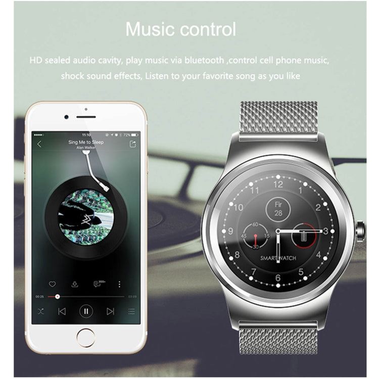 Smart Watch – 1.28" Screen, Heart Rate Monitoring, Leather