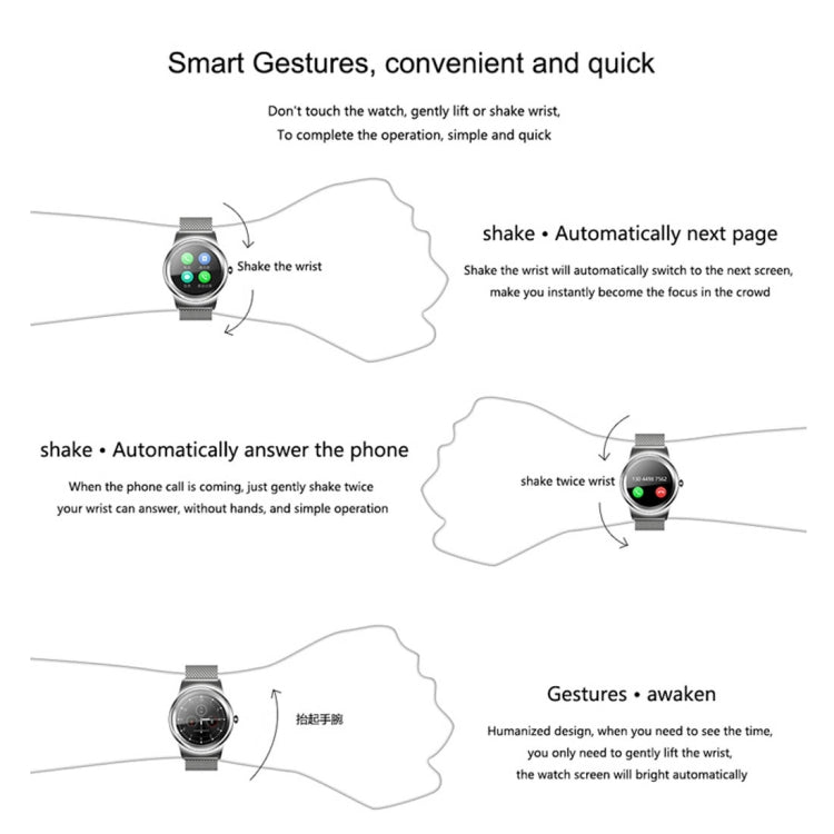 Smart Watch – 1.28" Screen, Heart Rate Monitoring, Leather