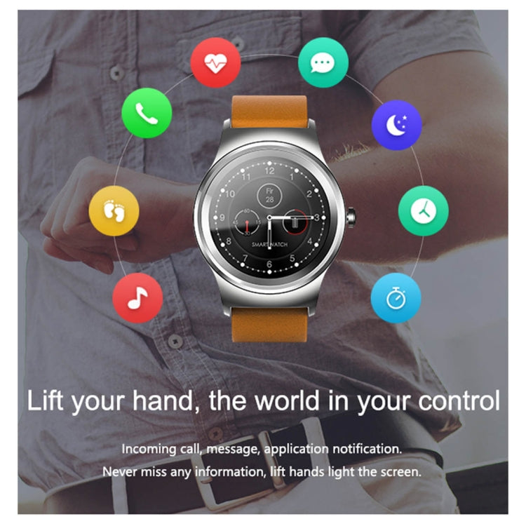 Smart Watch – 1.28" Screen, Heart Rate Monitoring, Leather