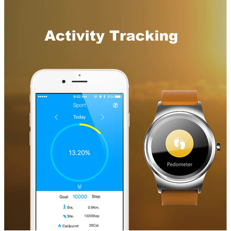 Smart Watch – 1.28" Screen, Heart Rate Monitoring, Leather