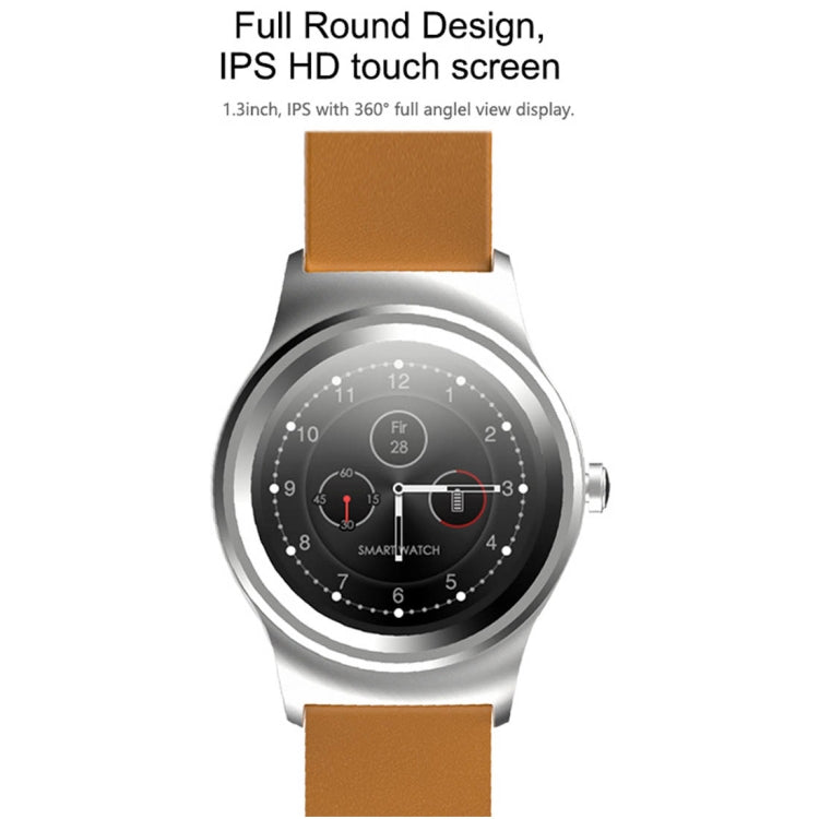 Smart Watch – 1.28" Screen, Heart Rate Monitoring, Leather