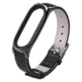 Mijobs Screwless Magnetic Case Top-grain Leather Watch Band for Xiaomi Mi Band 5 & 6, Host not Included Black