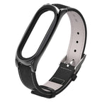 Mijobs Screwless Magnetic Case Top-grain Leather Watch Band for Xiaomi Mi Band 5 & 6, Host not Included