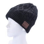 Wavy Textured Knitted Bluetooth Headset Warm Winter Beanie Hat with Mic for Boy & Girl & Adults – Bluetooth