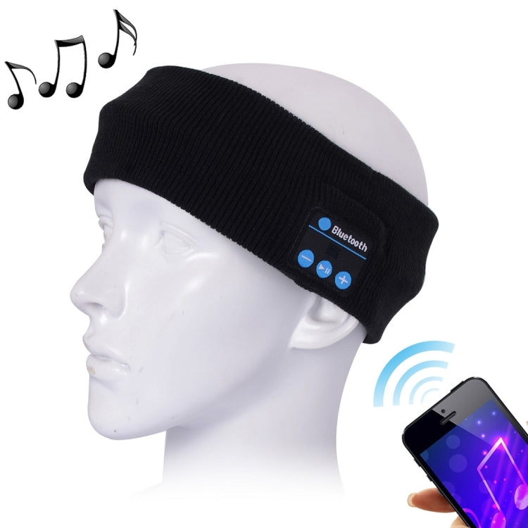 Knitted Bluetooth Headsfree Sport Music Headband with Mic for iPhone / Samsung and Other Bluetooth Devices – Bluetooth Black