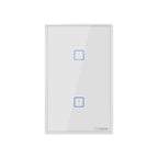 Sonoff T2 Touch 120mm Tempered Glass Panel Wall Switch Smart Home Light Touch Switch, Compatible with Alexa and Google Home, AC 100V-240V, US Plug, 120mm/ 2 US Plug 120mm 2 US Plug