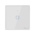 Sonoff T2 Touch 86mm Tempered Glass Panel Wall Switch Smart Home Light Touch Switch, Compatible with Alexa and Google Home, AC 100V-240V, EU Plug, 86mm/ 1 EUPlug 86mm 1 EUPlug