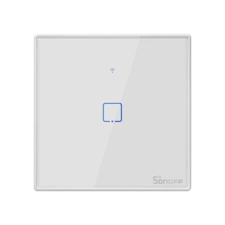 Sonoff T2 Touch 86mm Tempered Glass Panel Wall Switch Smart Home Light Touch Switch, Compatible with Alexa and Google Home, AC 100V-240V, EU Plug, 86mm/ 1 EUPlug 86mm 1 EUPlug