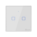 Sonoff T2 Touch 86mm Tempered Glass Panel Wall Switch Smart Home Light Touch Switch, Compatible with Alexa and Google Home, AC 100V-240V, EU Plug, 86mm/ 2 EU Plug 86mm 2 EU Plug