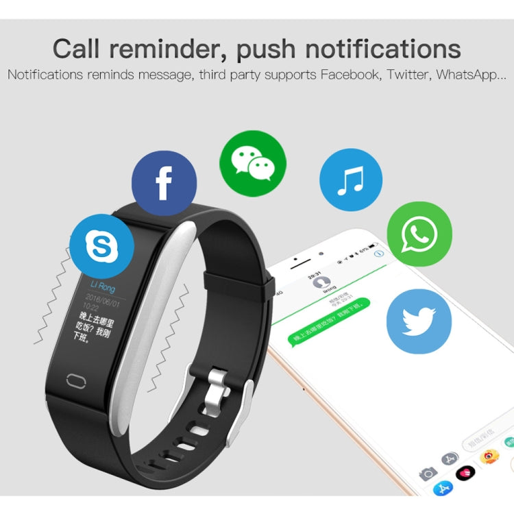 B11 0.96 inches IPS Color Screen Smart Bracelet IP67 Waterproof, Support Call Reminder /Heart Rate Monitoring /Blood Pressure Monitoring /Sleep Monitoring / Sedentary Reminder – Waterproof