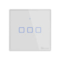 Sonoff T2 Touch 86mm Tempered Glass Panel Wall Switch Smart Home Light Touch Switch, Compatible with Alexa and Google Home, AC 100V-240V, EU Plug, 86mm/ 3 EU Plug 86mm 3 EU Plug