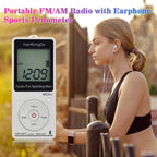 HRD-602 Digital Display FM AM Mini Sports Radio with Step Counting Function