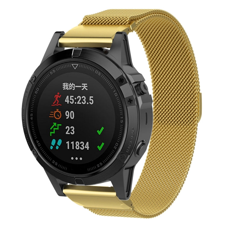 For Garmin Fenix 6X Milanese Watch Band, For Garmin Fenix 6X For Garmin Fenix 6X Gold
