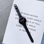For Samsung Galaxy Watch 22mm Smart Watch Universal Double-sided Leather Small Watch Band, 22mm 22mm Black