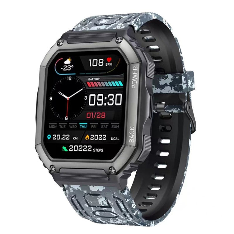 KR06 Smart Watch – Blood Pressure Monitoring, Heart Rate Monitoring Camouflage Black