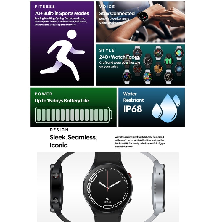 Zeblaze GR 3 1.32 inch Smart Watch, Support Voice Calling / Heart Rate / Blood Oxygen / On-Wrist Skin Temperature / Sport Modes