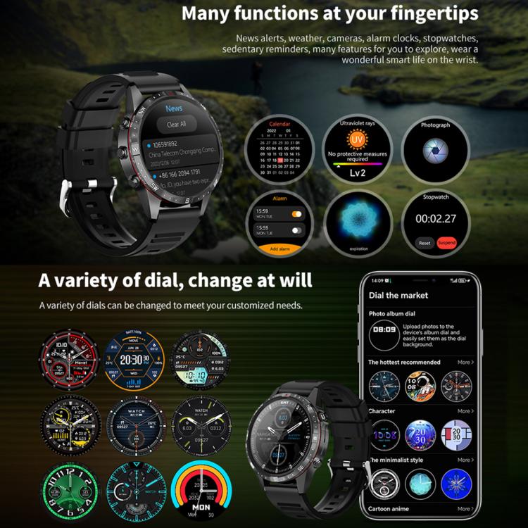 HAMTOD Smart Watch – 1.6" Screen, Heart Rate Monitoring, Bluetooth Call