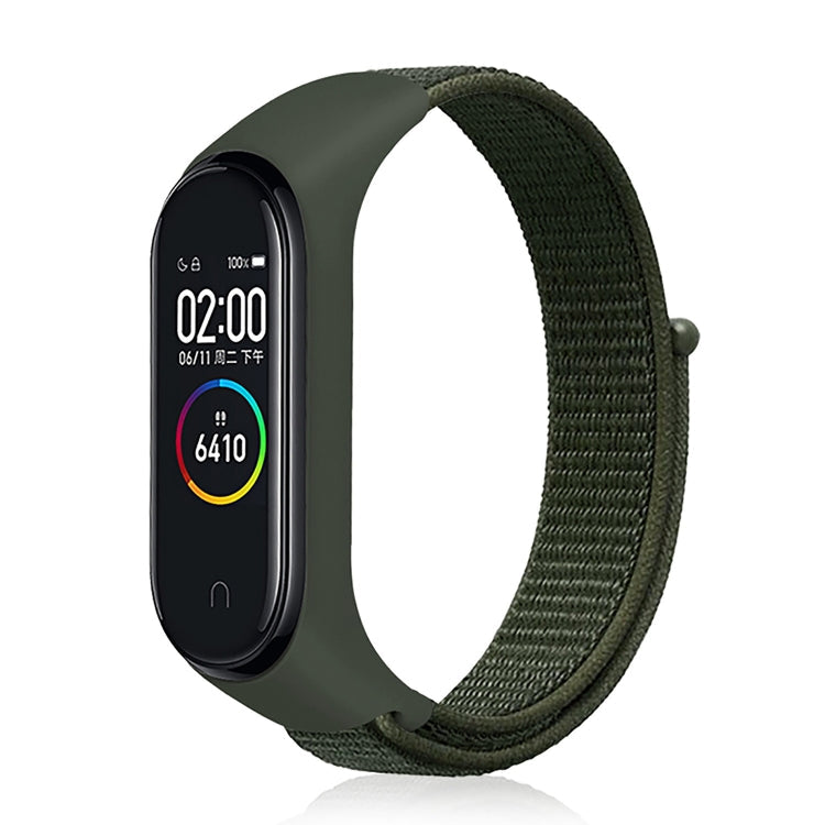 Smart Watch Nylon Woven Watch Band for Xiaomi Mi Band 3 / 4 Army Green