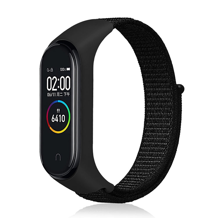 Smart Watch Nylon Woven Watch Band for Xiaomi Mi Band 3 / 4 Black