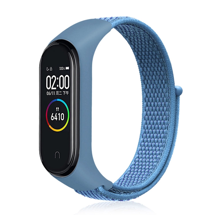 Smart Watch Nylon Woven Watch Band for Xiaomi Mi Band 3 / 4 Blue