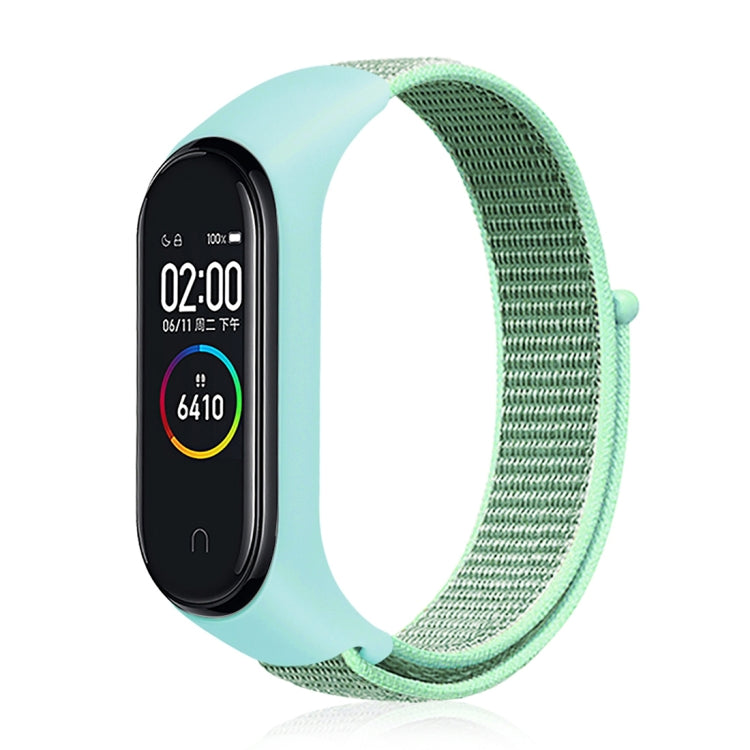 Smart Watch Nylon Woven Watch Band for Xiaomi Mi Band 3 / 4 Mint Green