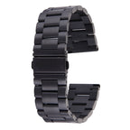 For Fitbit Blaze Smart Watch Butterfly Buckle 3 Beads Stainless Steel Watchband Black