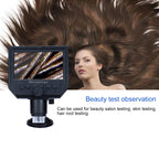G600 600X 3.6MP 4.3 inch HD LCD Display USB Charging Portable Digital Microscope with LED Light, Support Micro SD Card(64GB Max), US Plug, AC 100-240V, US Plug