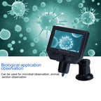 G600 600X 3.6MP 4.3 inch HD LCD Display USB Charging Portable Digital Microscope with LED Light, Support Micro SD Card(64GB Max), US Plug, AC 100-240V, US Plug