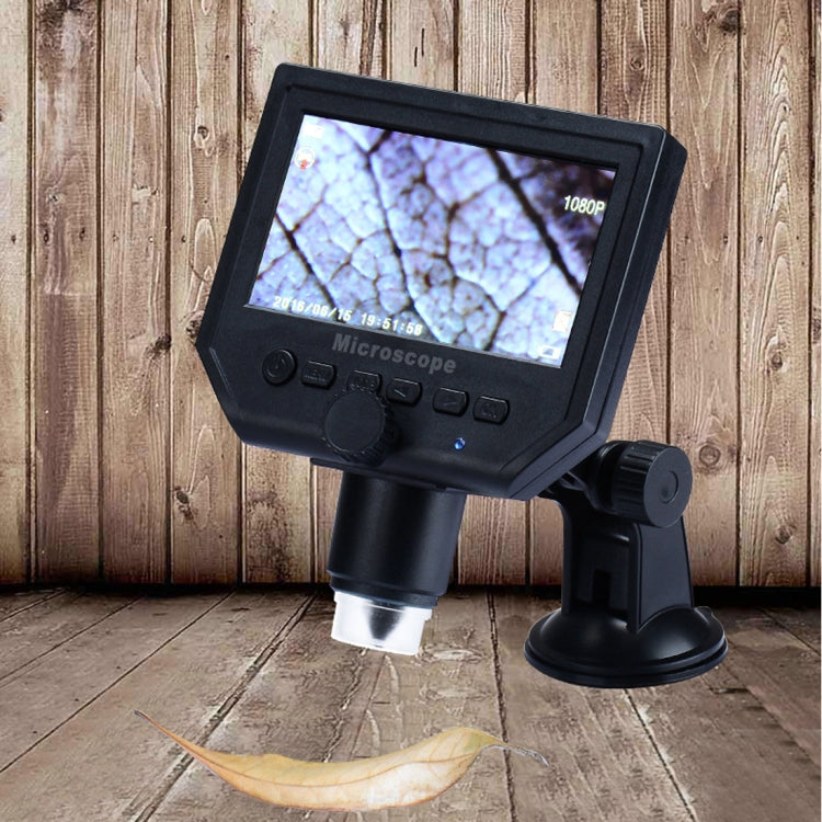 G600 600X 3.6MP 4.3 inch HD LCD Display USB Charging Portable Digital Microscope with LED Light, Support Micro SD Card(64GB Max), US Plug, AC 100-240V, US Plug