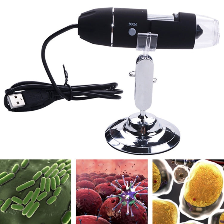 1000X Magnifier 0.3MP Image Sensor USB Digital Microscope with 8 LED & Professional Stand, 1000X 1000X