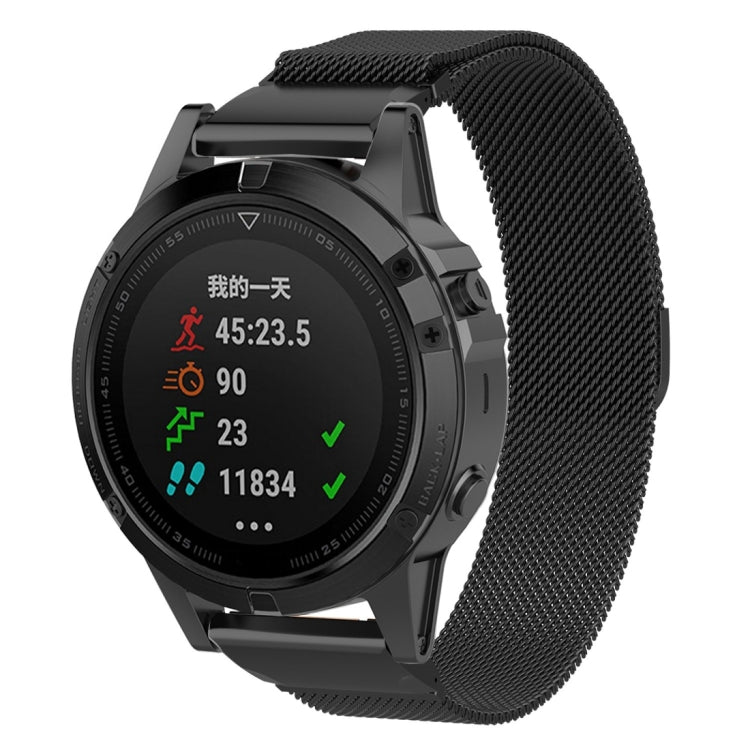 For Garmin Fenix 7X Milanese Watch Band, For Garmin Fenix 7X For Garmin Fenix 7X Black