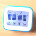 Kitchen Timer Digital Alarm Clock Large LCD Touch Screen Come with Night Light for Cooking Baking