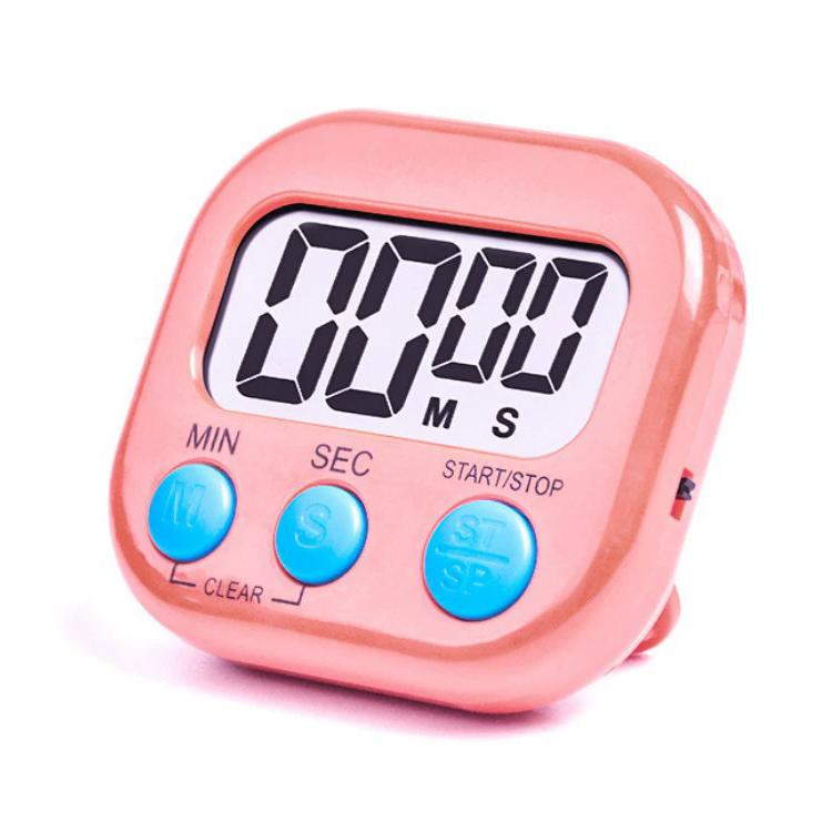 Digital Kitchen Timer Electronic Alarm Magnetic Backing with LCD Display for Cooking Baking Sports Games Office, HX103-2, 118 HX103-2 Pink