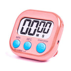 Digital Kitchen Timer Electronic Alarm Magnetic Backing with LCD Display for Cooking Baking Sports Games Office, HX103-2, 118 HX103-2 Pink